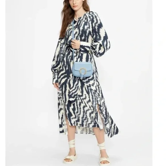 knee length dresses for ladies Ted Baker Zellie Mirrored Print Long Sleeve Satin Midi Dress Women's –  Kicks Machine main image 1